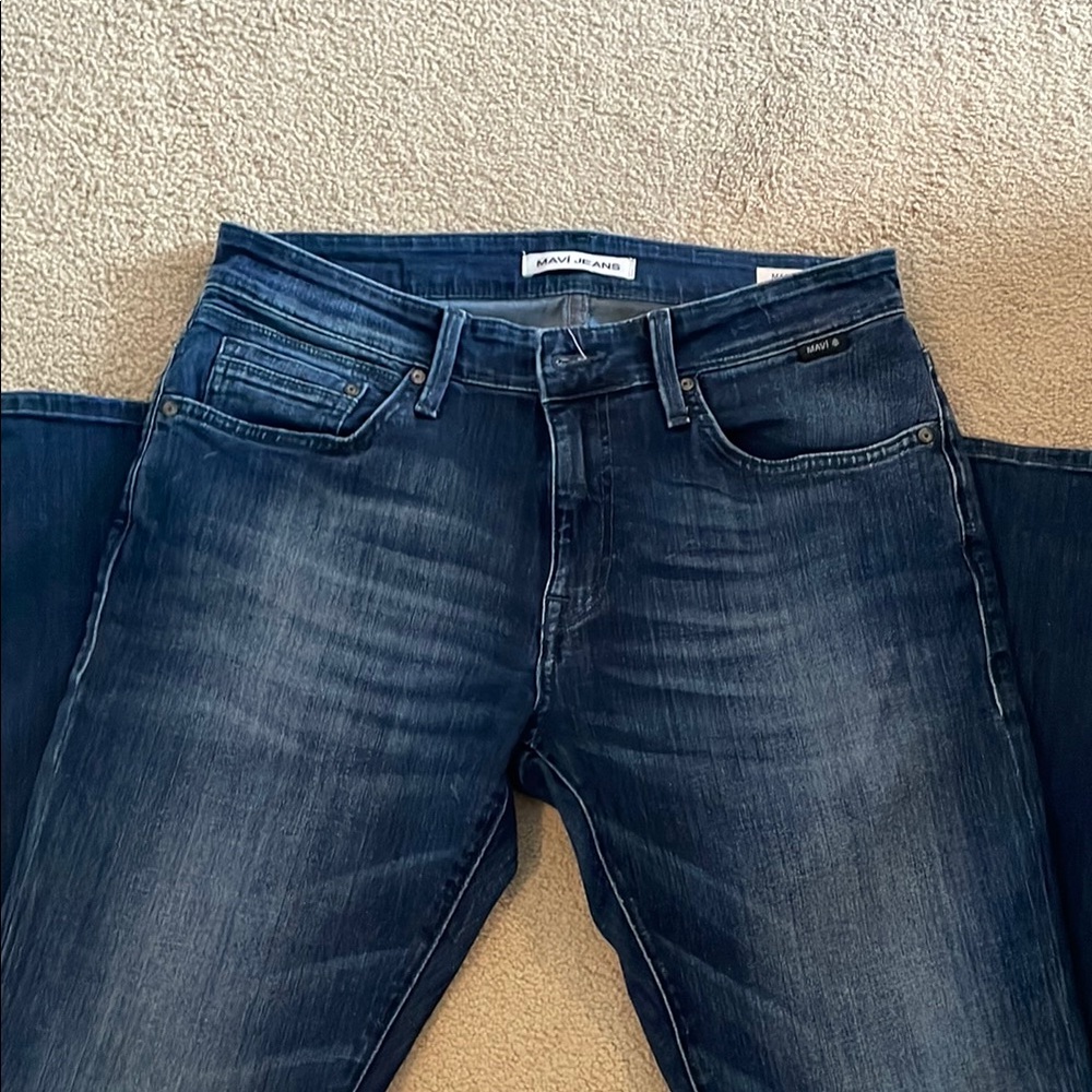 New without Tags - Mavi Blue Slim Straight Jeans with Subtle Whisker Size 31x30